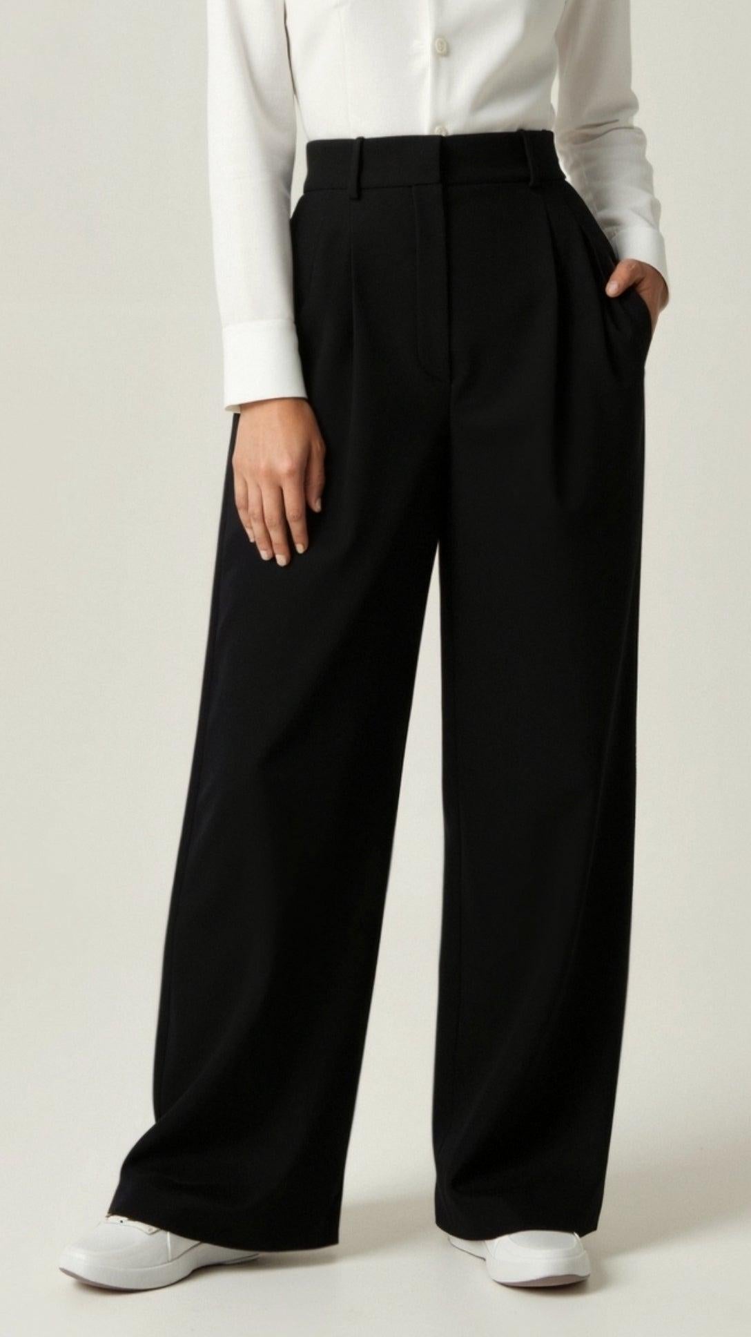 High Waisted Wide Leg Trousers | Soft Fabric | Casual & Office Style | Women's Versatile Fit Pants