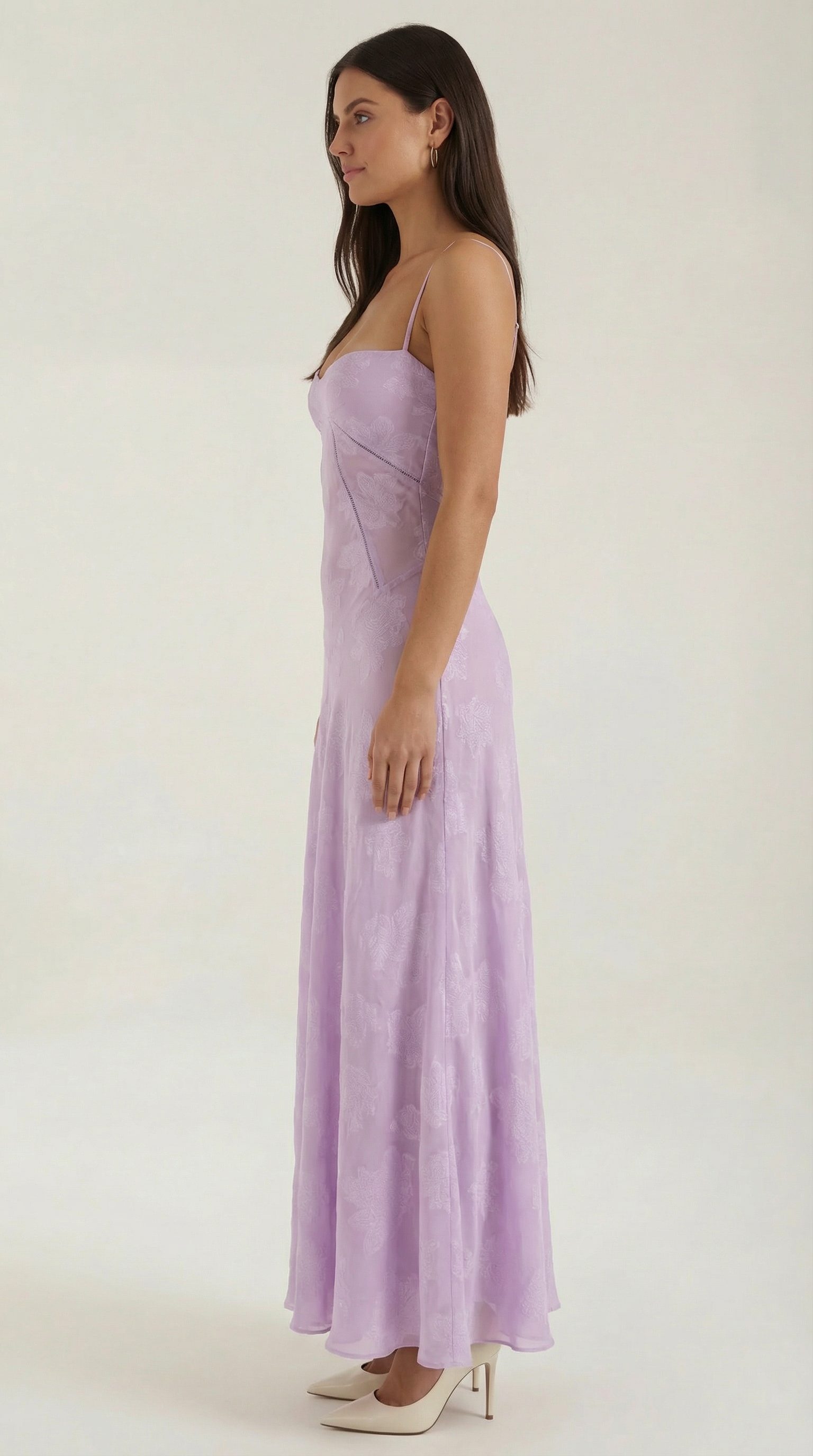 Lace Maxi Dress for Women - Elegant Floral Design - Perfect for Formal Events and Special Occasions