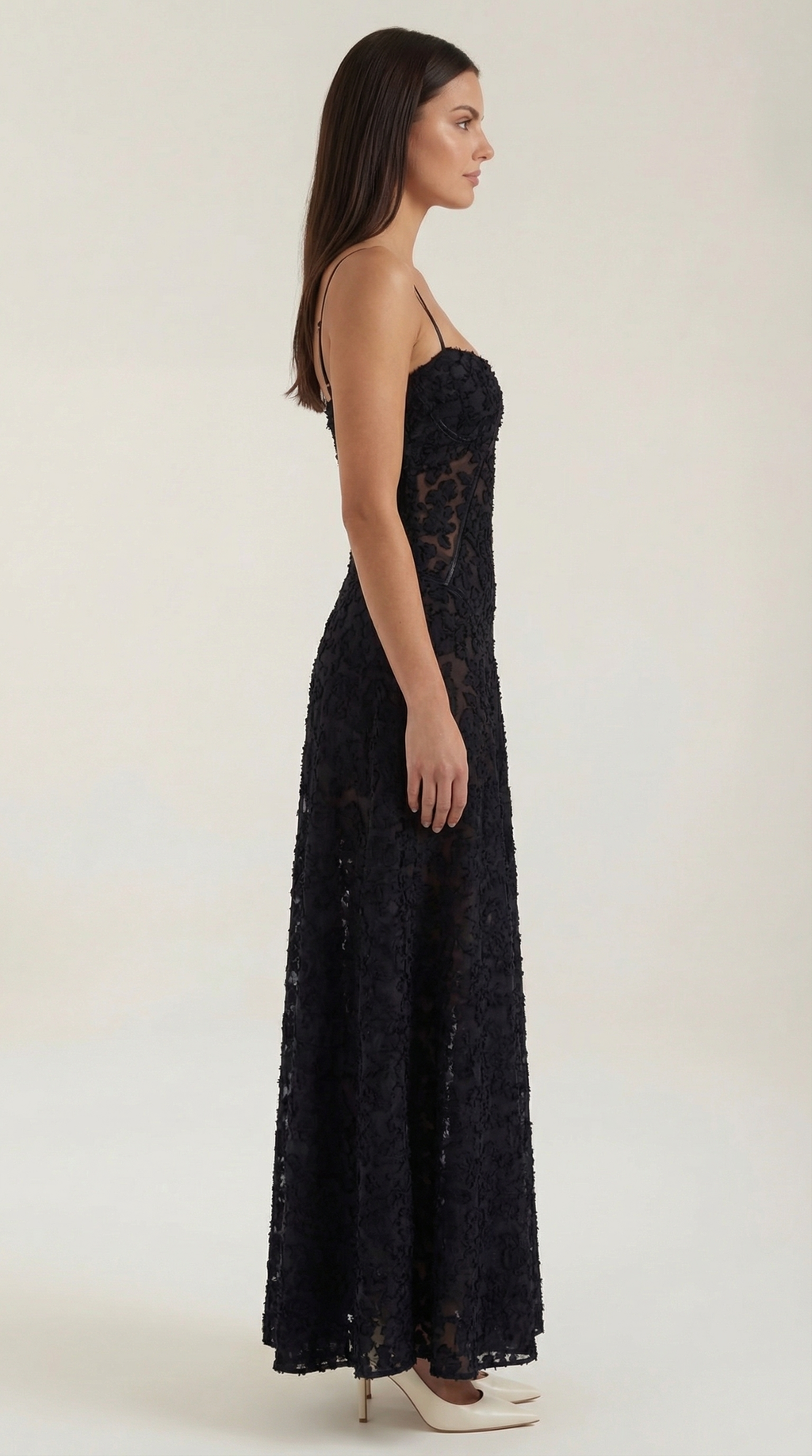 Lace Maxi Dress for Women - Elegant Floral Design - Perfect for Formal Events and Special Occasions