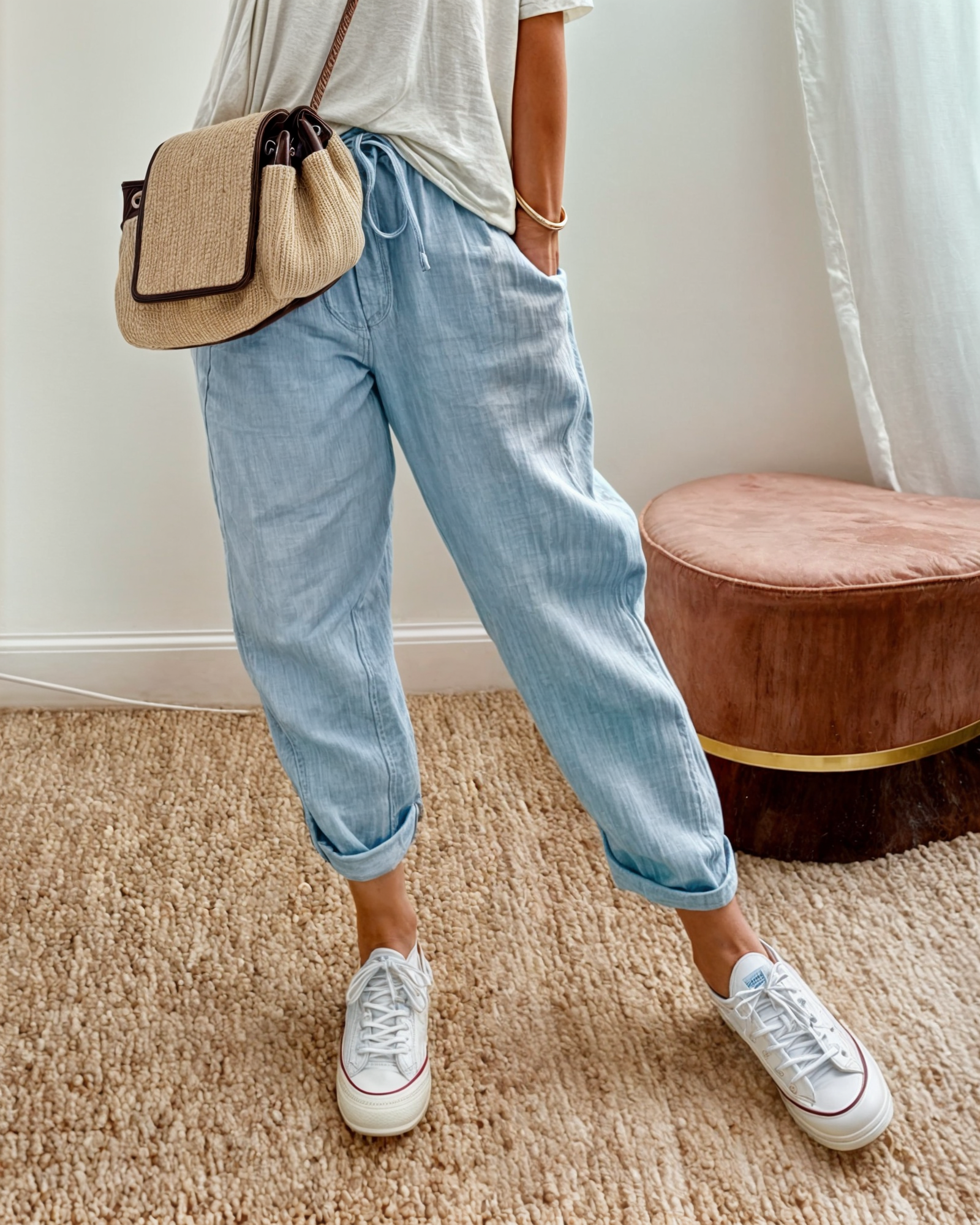 Linen Wide-Leg Trousers for Women | Lightweight & Breathable | Casual or Dressy Pants for Versatile Styling