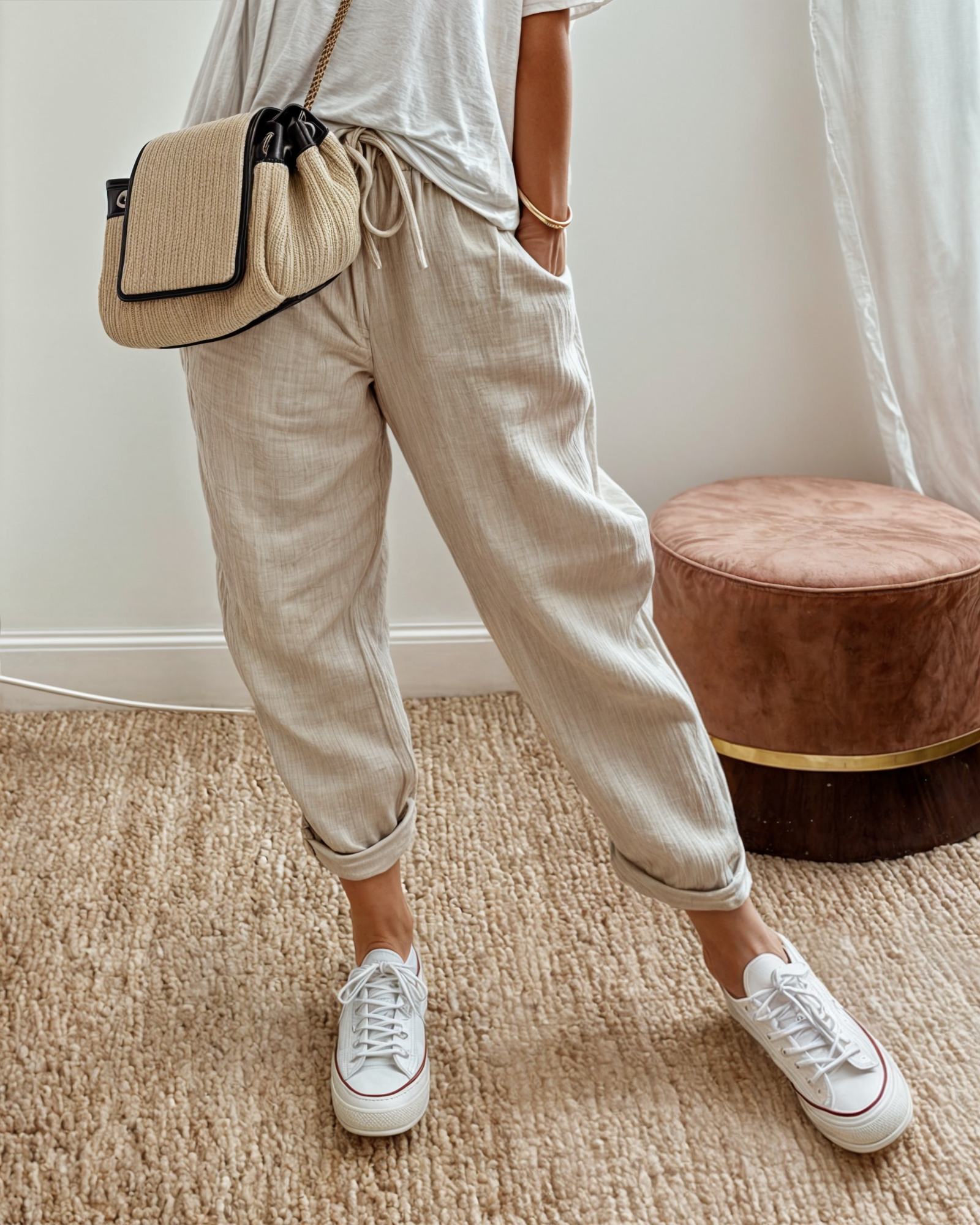 Linen Wide-Leg Trousers for Women | Lightweight & Breathable | Casual or Dressy Pants for Versatile Styling