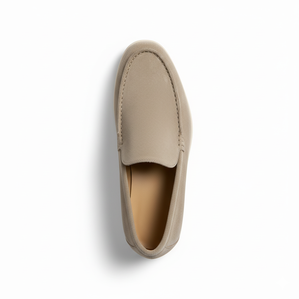 Beige Suede Loafers for Men - Casual Slip-On Shoes for Everyday Wear