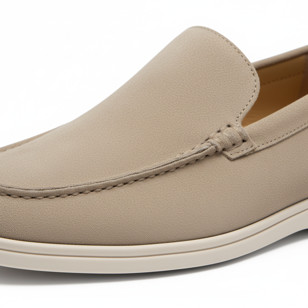 Beige Suede Loafers for Men - Casual Slip-On Shoes for Everyday Wear