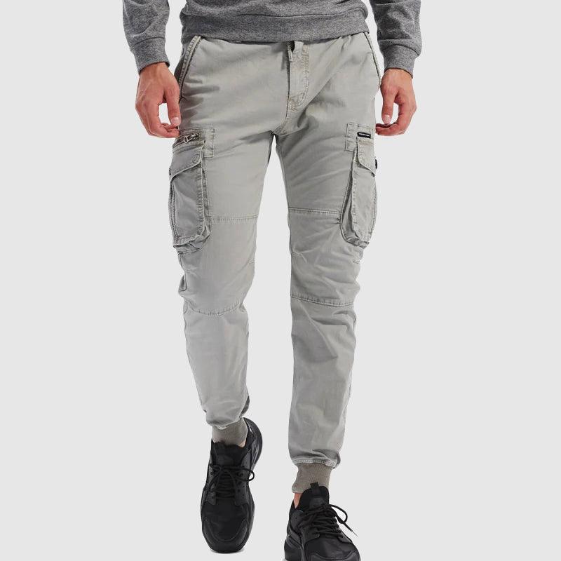Men's Black Cargo Jogger Pants | Cotton Blend Fabric | Casual Street Style | Comfortable Everyday Wear
