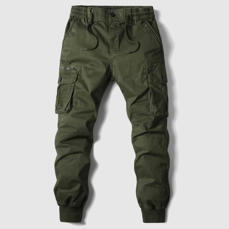 Men's Black Cargo Jogger Pants | Cotton Blend Fabric | Casual Street Style | Comfortable Everyday Wear
