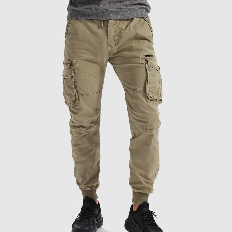Men's Black Cargo Jogger Pants | Cotton Blend Fabric | Casual Street Style | Comfortable Everyday Wear