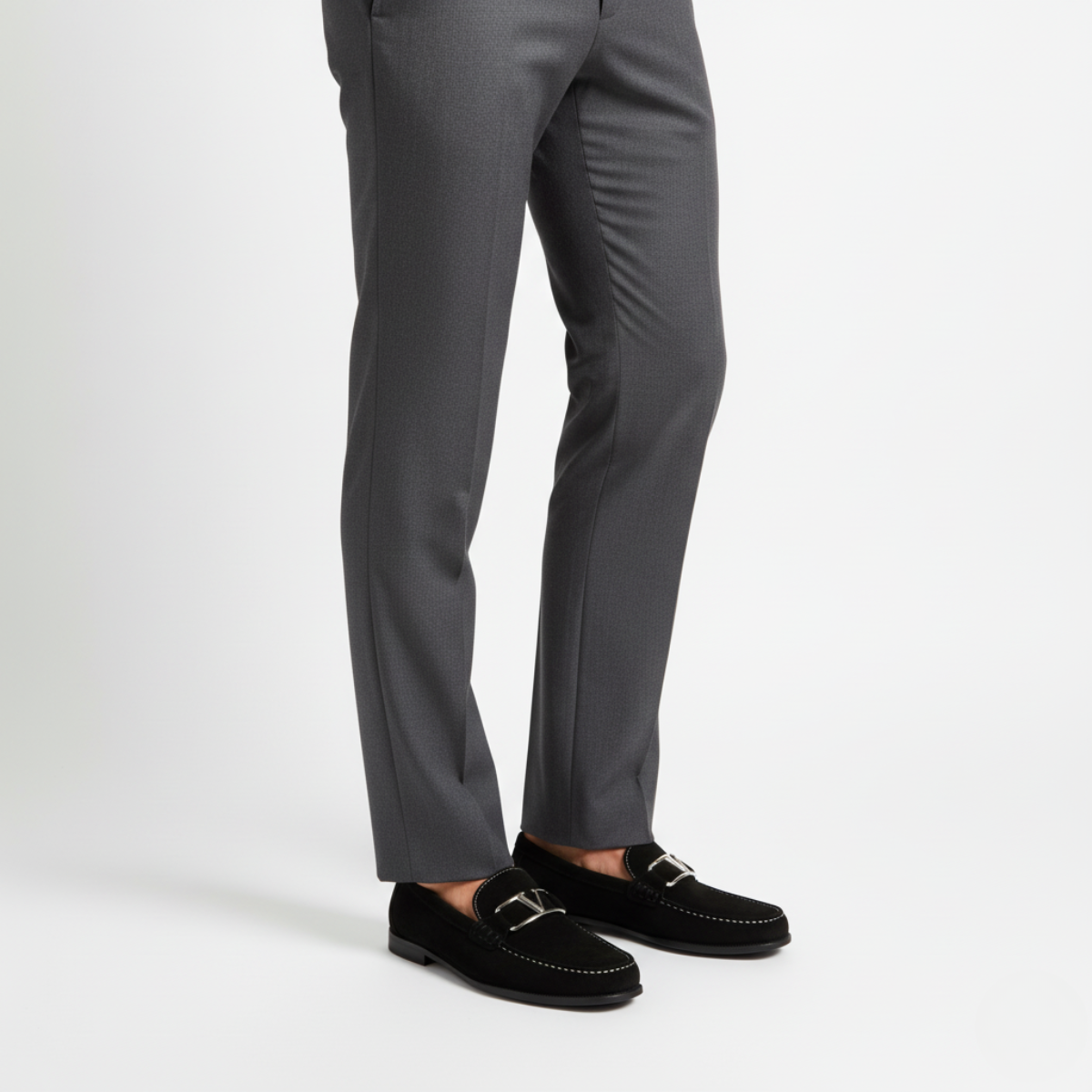 Men's Black Suede Loafers - Casual Slip-On Footwear for Everyday Use