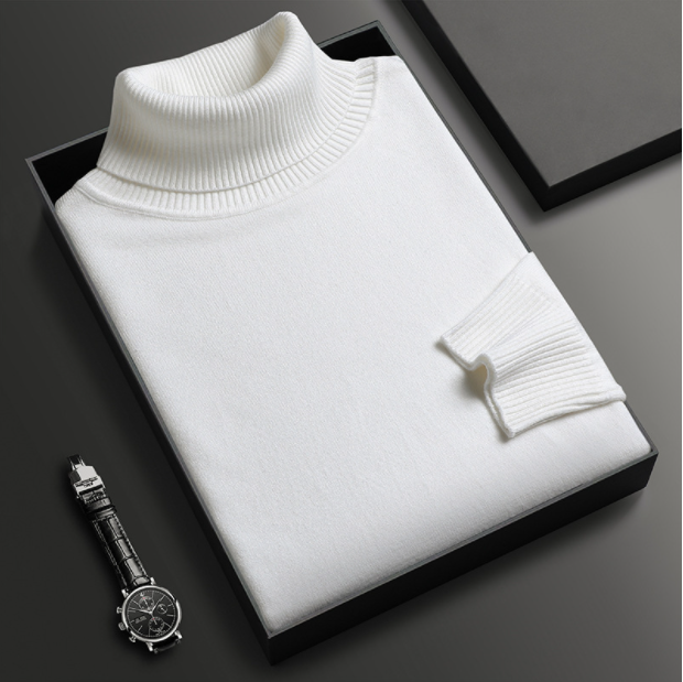 Men's Cashmere-Cotton Turtleneck Sweater for Luxury Comfort and Style