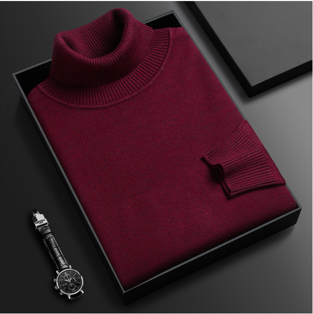 Men's Cashmere-Cotton Turtleneck Sweater for Luxury Comfort and Style
