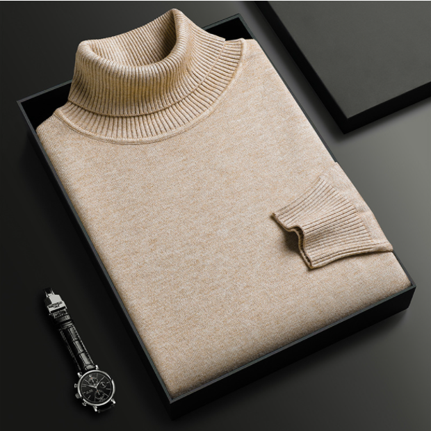 Men's Cashmere-Cotton Turtleneck Sweater for Luxury Comfort and Style