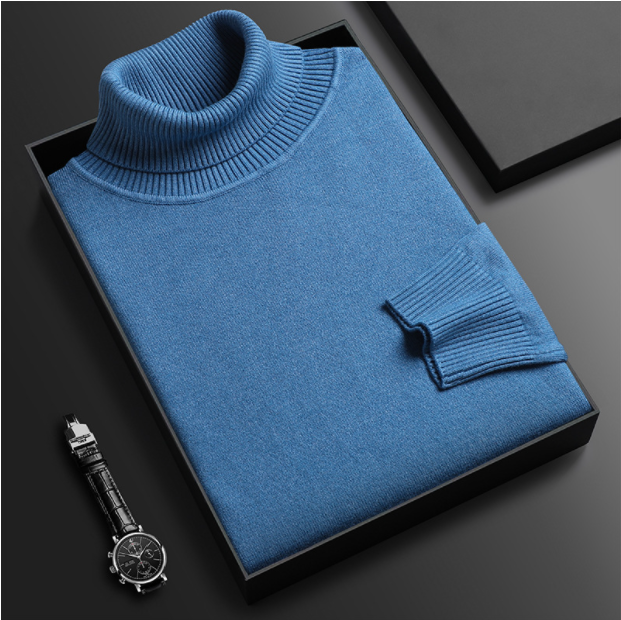 Men's Cashmere-Cotton Turtleneck Sweater for Luxury Comfort and Style
