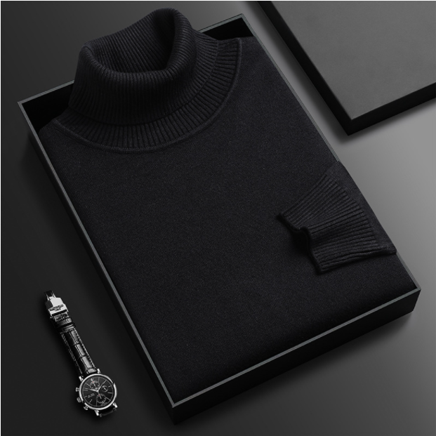 Men's Cashmere-Cotton Turtleneck Sweater for Luxury Comfort and Style
