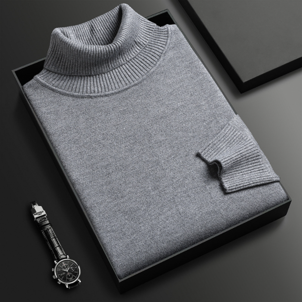 Men's Cashmere-Cotton Turtleneck Sweater for Luxury Comfort and Style