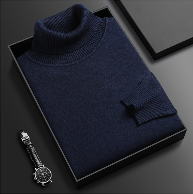 Men's Cashmere-Cotton Turtleneck Sweater for Luxury Comfort and Style