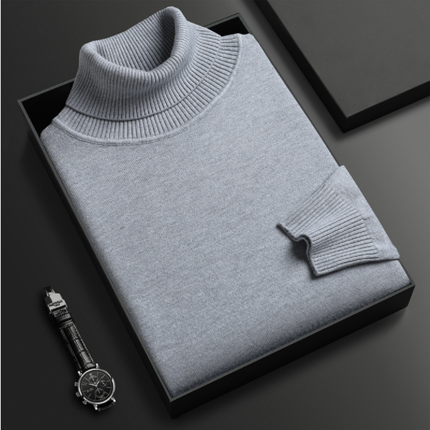 Men's Cashmere-Cotton Turtleneck Sweater for Luxury Comfort and Style