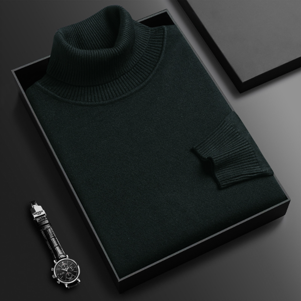 Men's Cashmere-Cotton Turtleneck Sweater for Luxury Comfort and Style