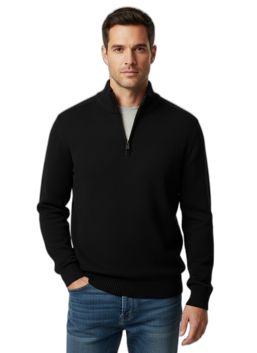Men's Cashmere Zipper Sweater - Soft Knitwear for Casual and Formal Occasions - Versatile and Stylish Design