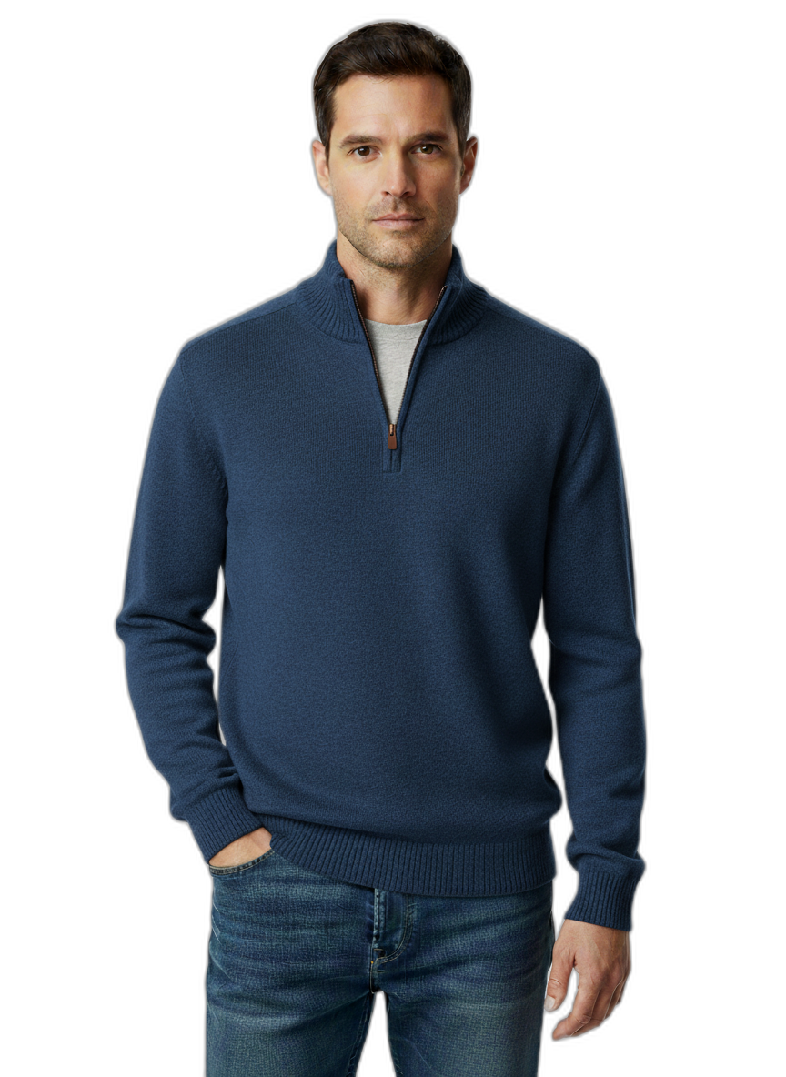 Men's Cashmere Zipper Sweater - Soft Knitwear for Casual and Formal Occasions - Versatile and Stylish Design
