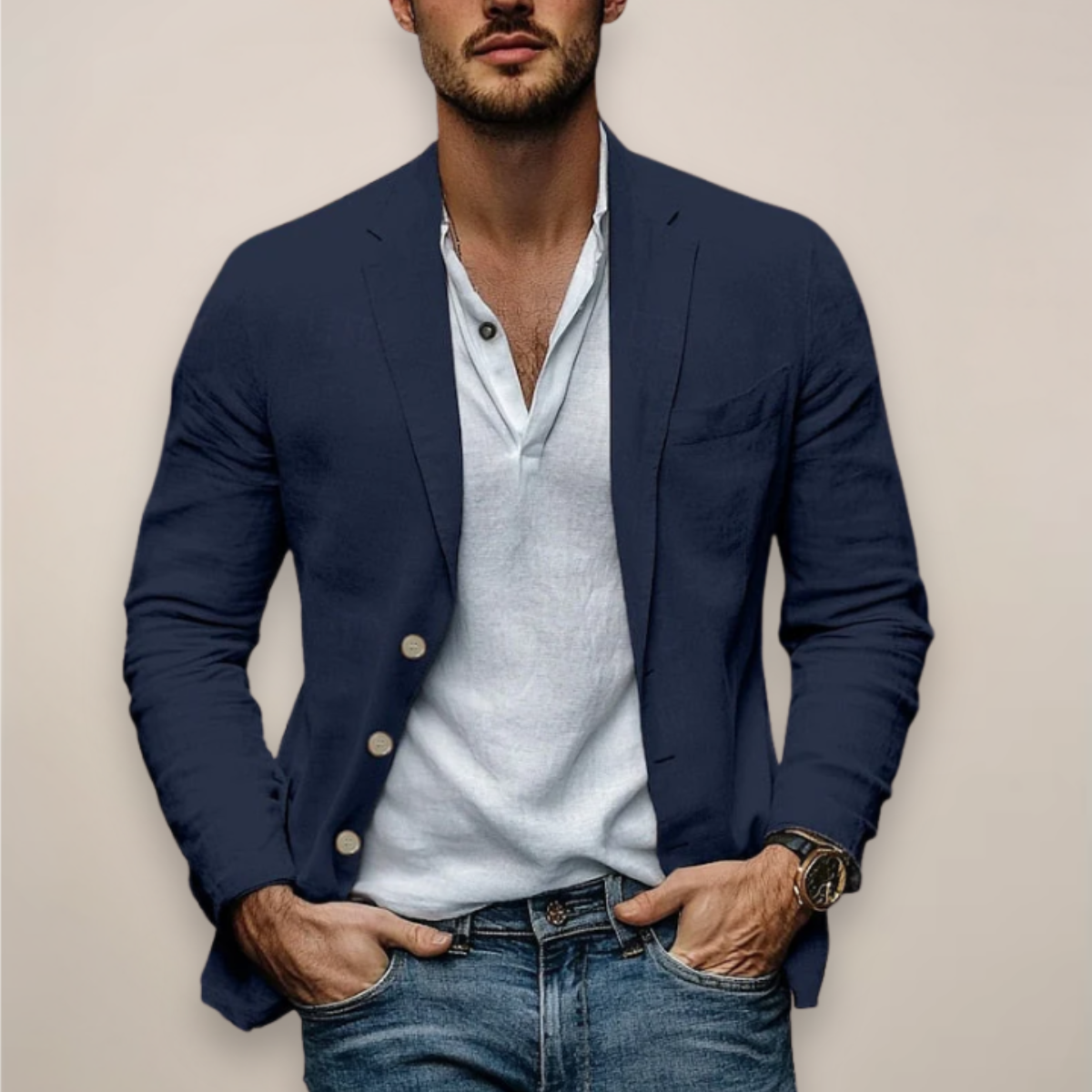 Men's Lightweight Casual Blazer - Modern Fit - Ideal for Smart Casual Events and Everyday Wear