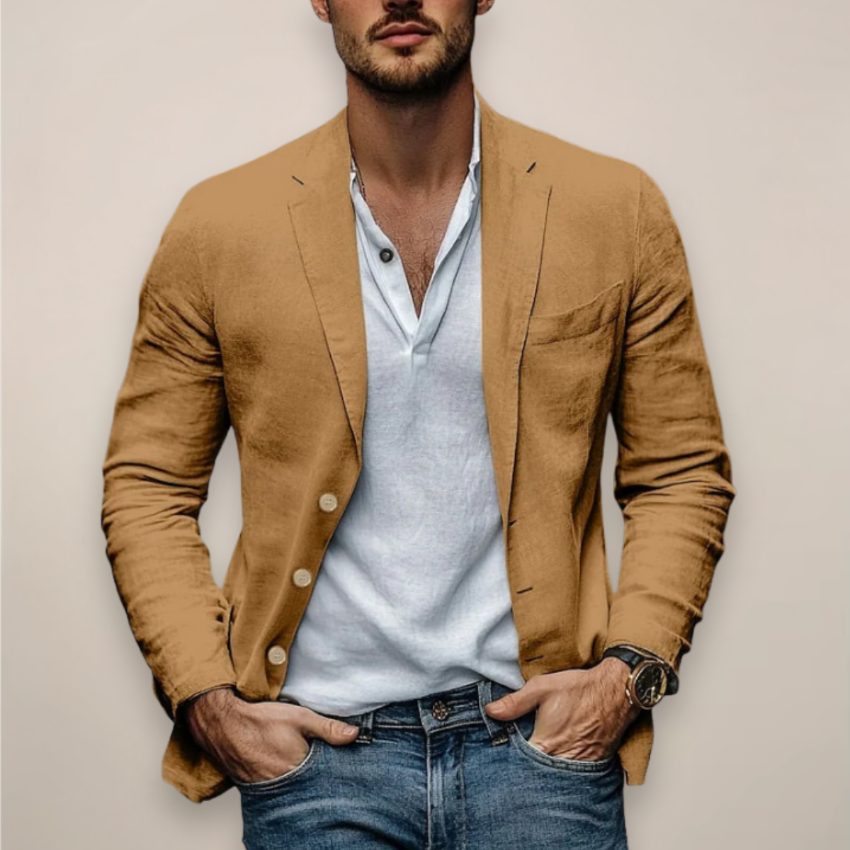 Men's Lightweight Casual Blazer - Modern Fit - Ideal for Smart Casual Events and Everyday Wear