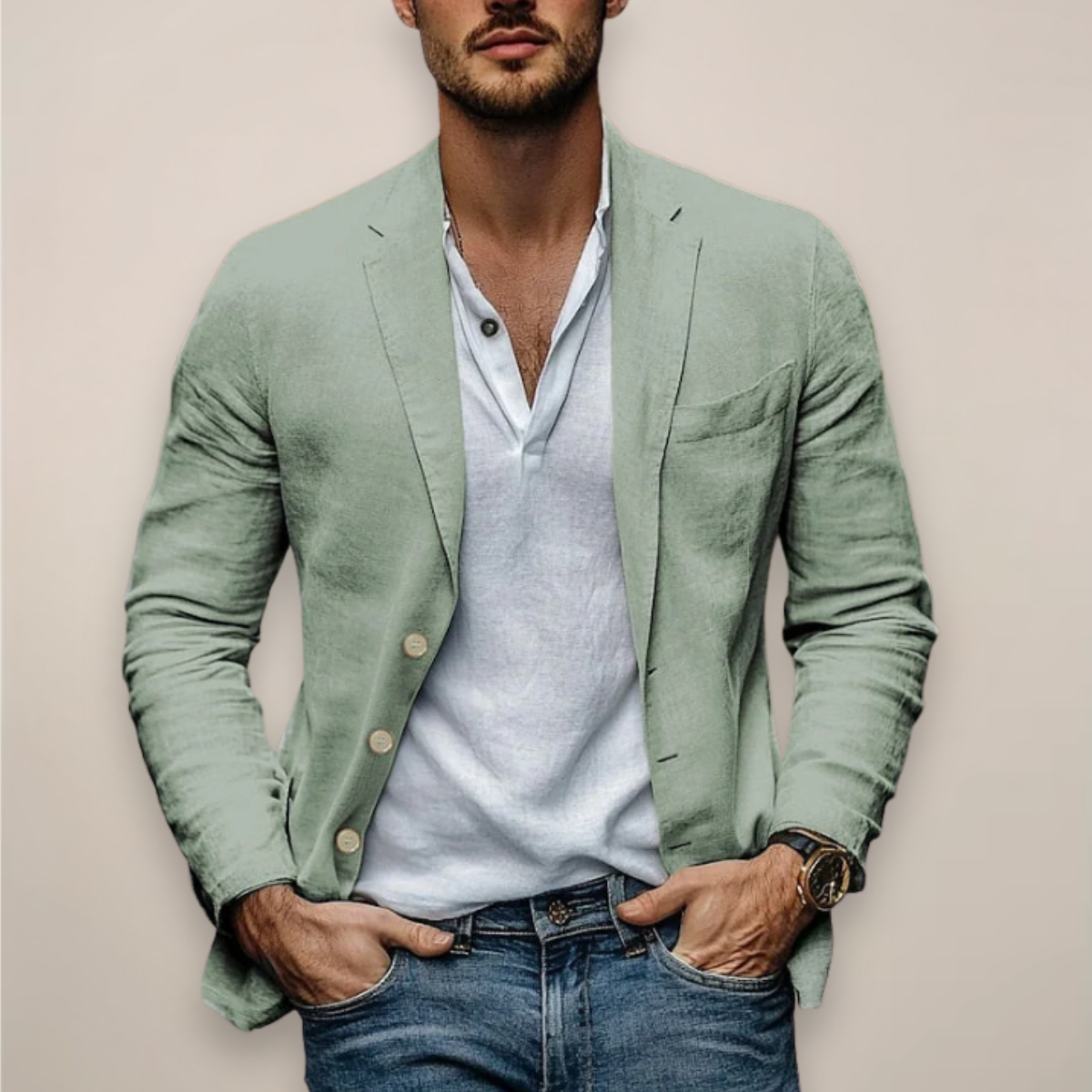 Men's Lightweight Casual Blazer - Modern Fit - Ideal for Smart Casual Events and Everyday Wear