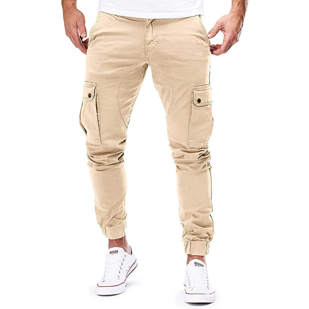 Men's Cotton Cargo Trousers with Pockets | Casual Everyday Wear | Comfortable and Versatile Design