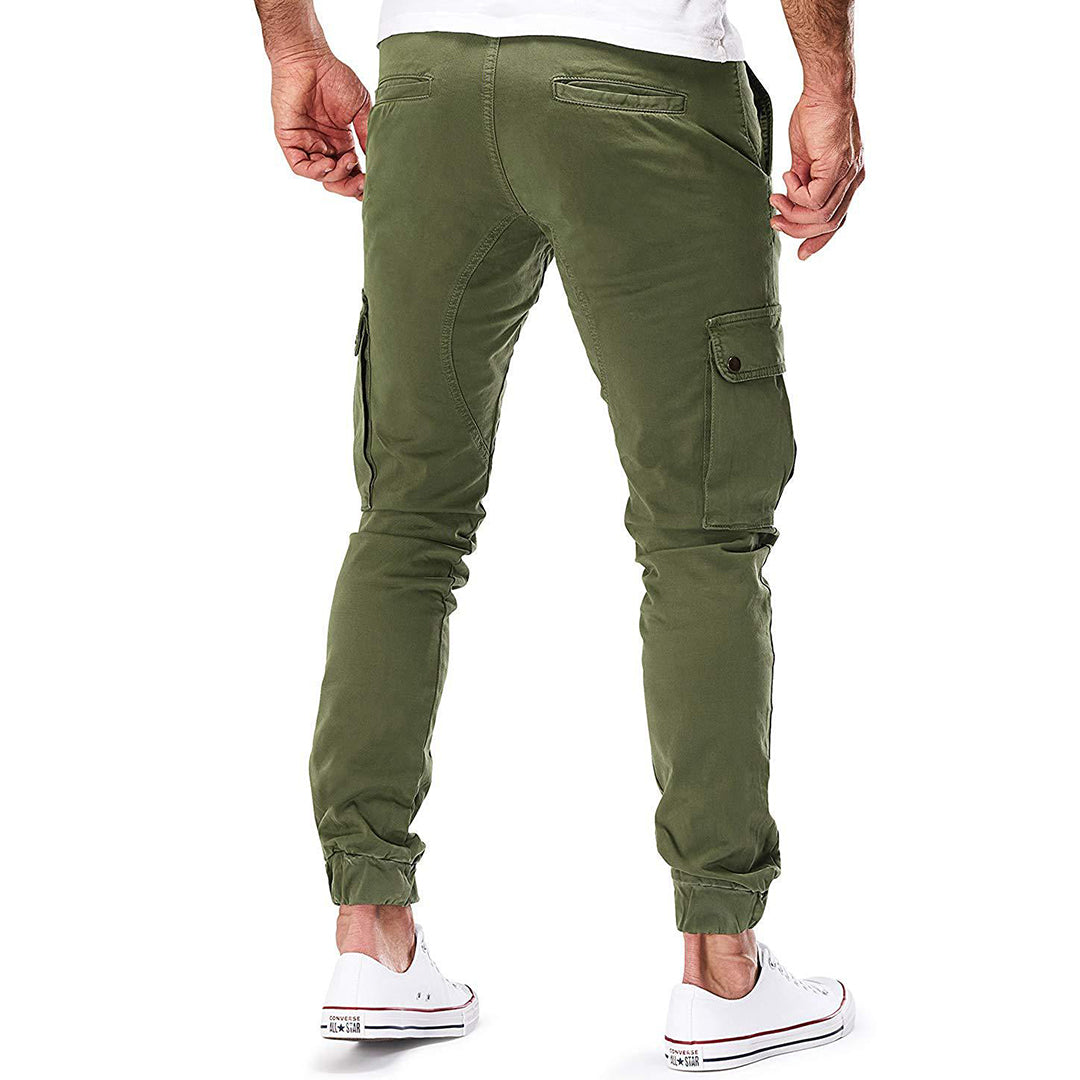 Men's Cotton Cargo Trousers with Pockets | Casual Everyday Wear | Comfortable and Versatile Design
