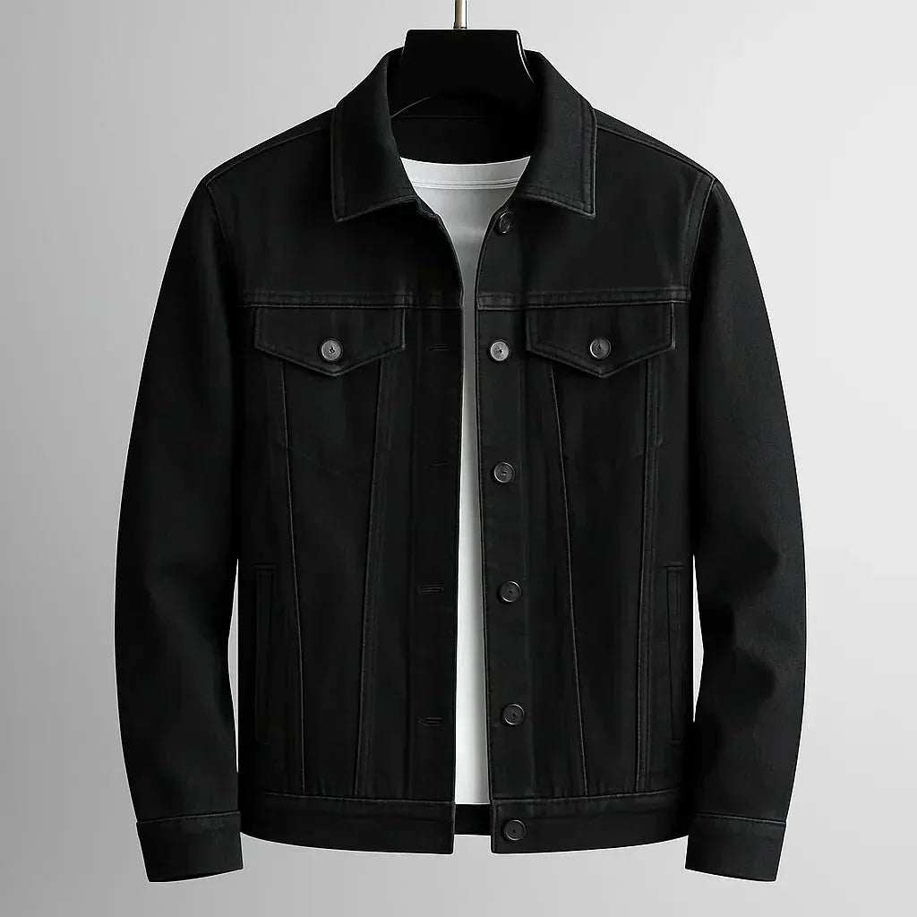 Men's Classic Denim Jacket - Durable Cotton Fabric - Casual Outerwear