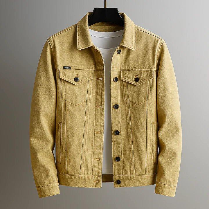 Men's Classic Denim Jacket - Durable Cotton Fabric - Casual Outerwear