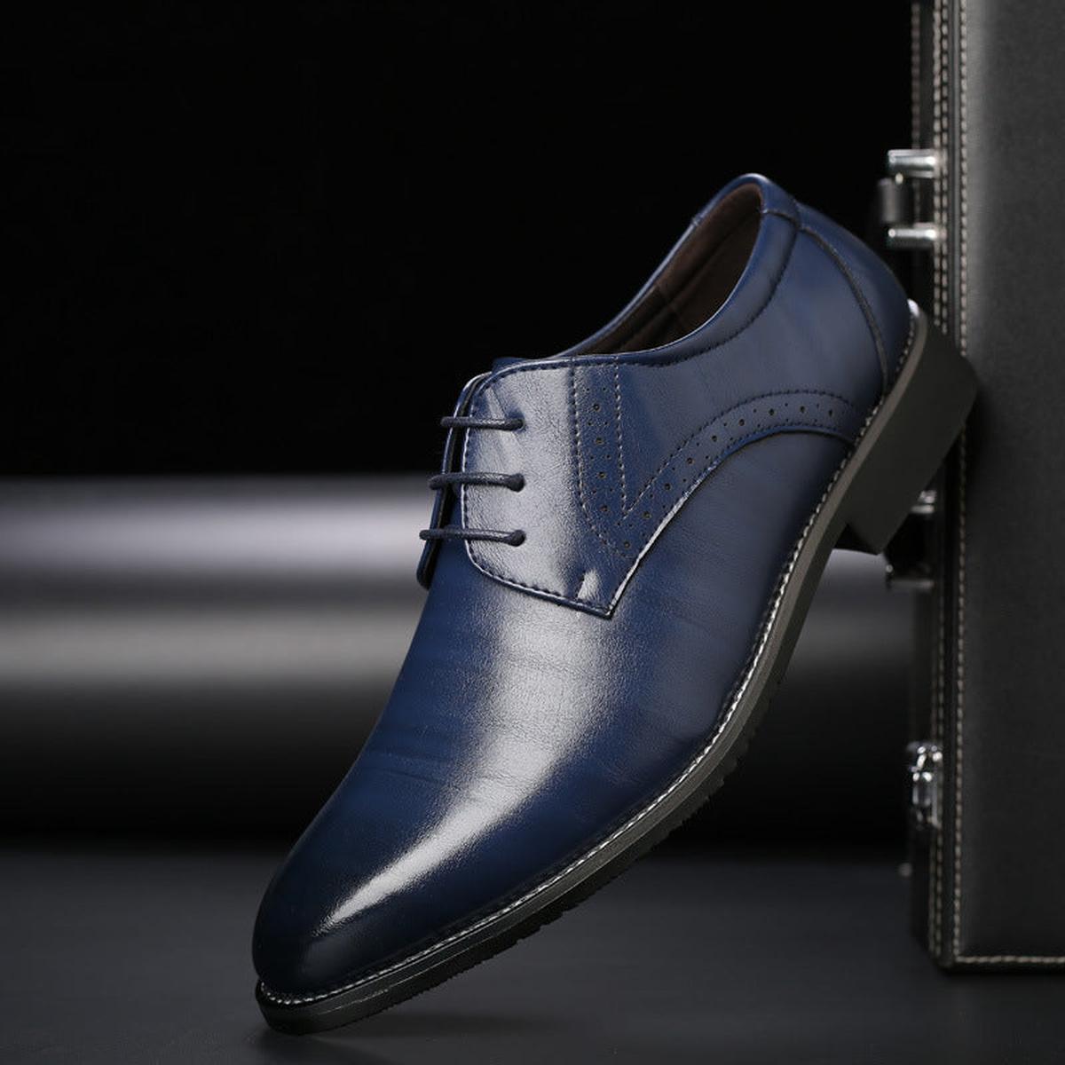 Men's Leather Lace-Up Dress Shoes | Classic Formal Footwear for Office and Events