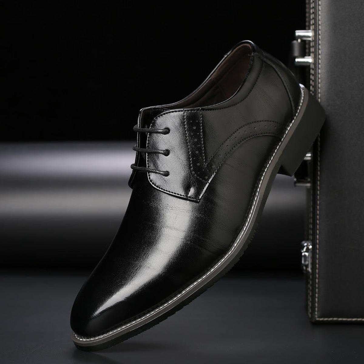 Men's Leather Lace-Up Dress Shoes | Classic Formal Footwear for Office and Events
