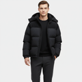 Men's Puffer Jacket with Corduroy Trim and Detachable Hood for Casual and Outdoor Activities