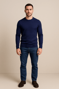 Men's Crew Neck Sweater - Soft Knit Fabric - Regular Fit - Casual Everyday Wear for Comfort