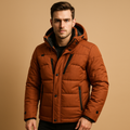 Men's Down Parka Jacket | Warm Windproof Hooded Outerwear | Ideal for Cold Weather Activities | Durable Insulated Design