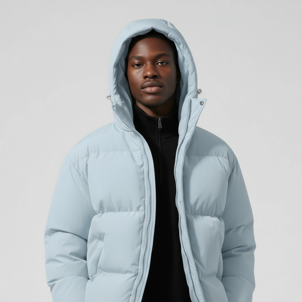 Men's Waterproof Windproof Down Puffer Jacket - Insulated Winter Coat for Outdoor Activities