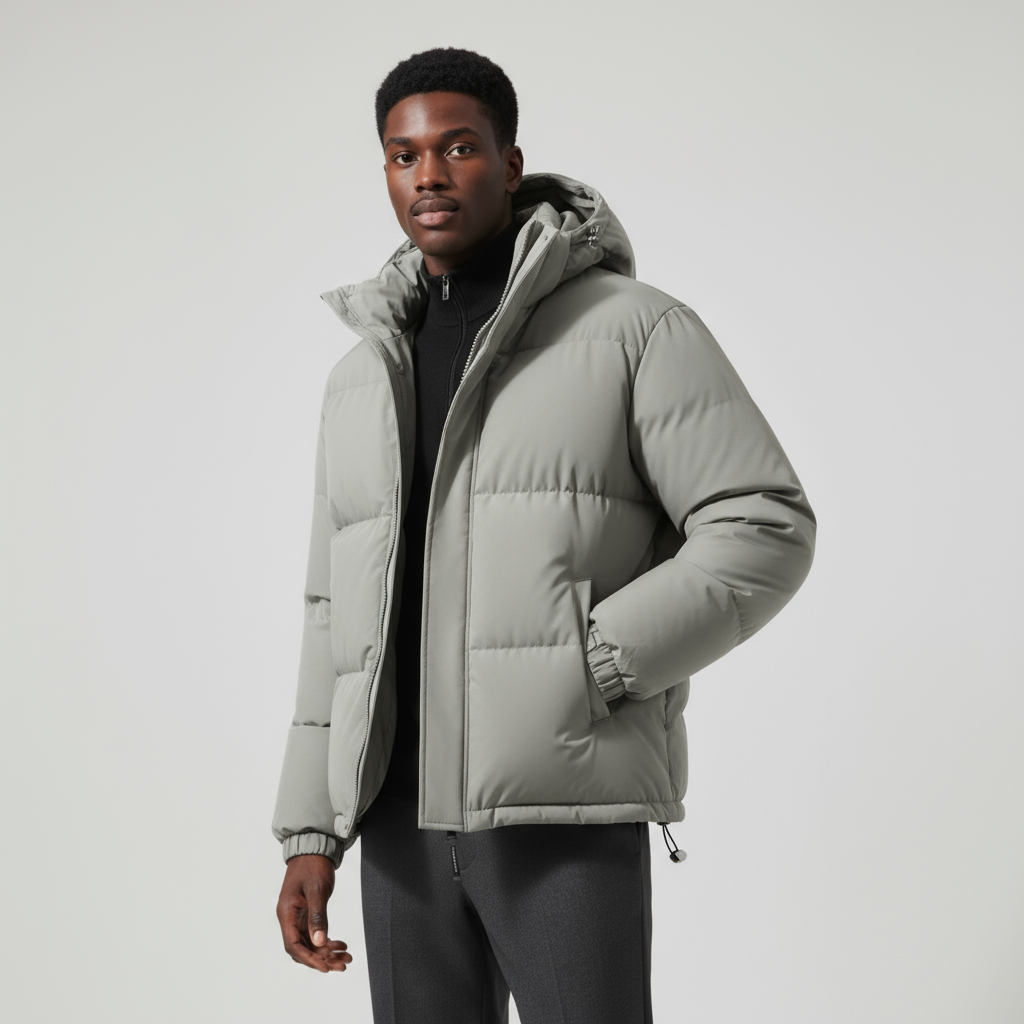 Men's Waterproof Windproof Down Puffer Jacket - Insulated Winter Coat for Outdoor Activities