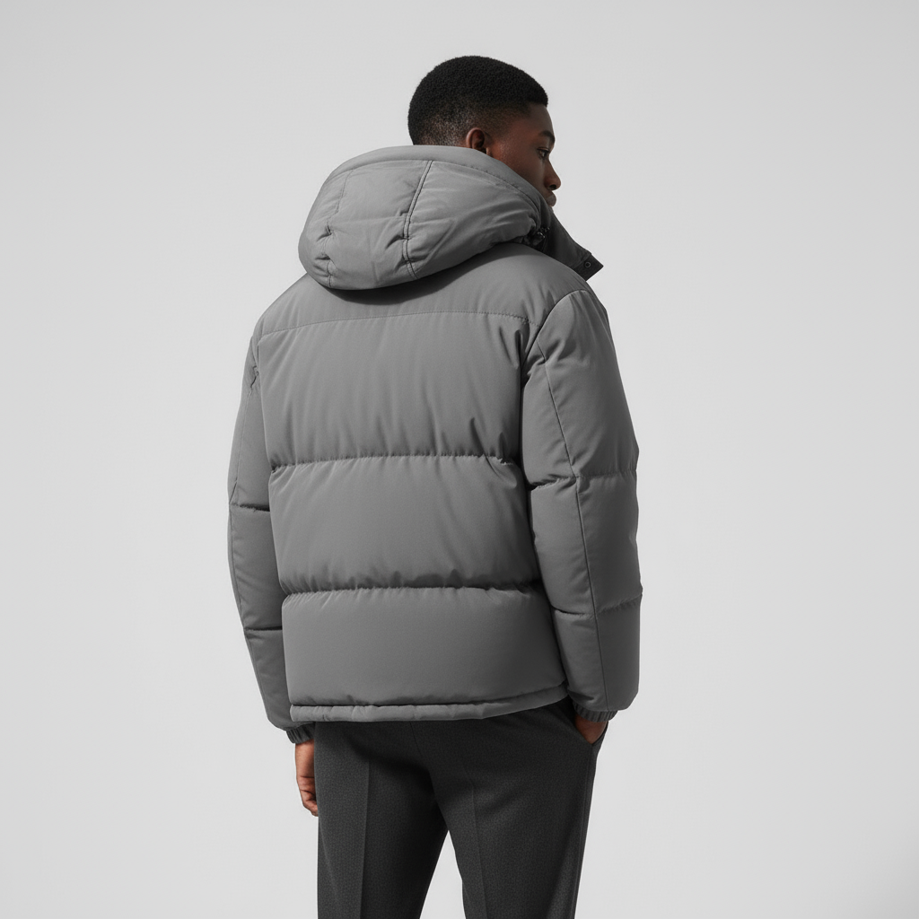 Men's Waterproof Windproof Down Puffer Jacket - Insulated Winter Coat for Outdoor Activities