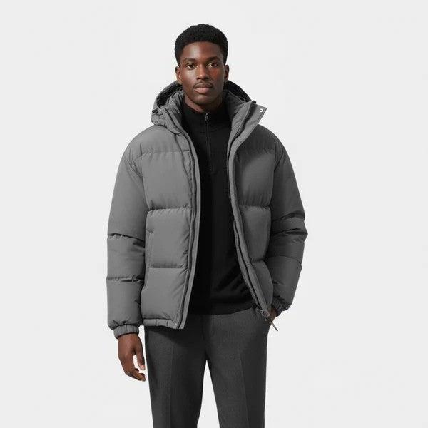 Men's Waterproof Windproof Down Puffer Jacket - Insulated Winter Coat for Outdoor Activities