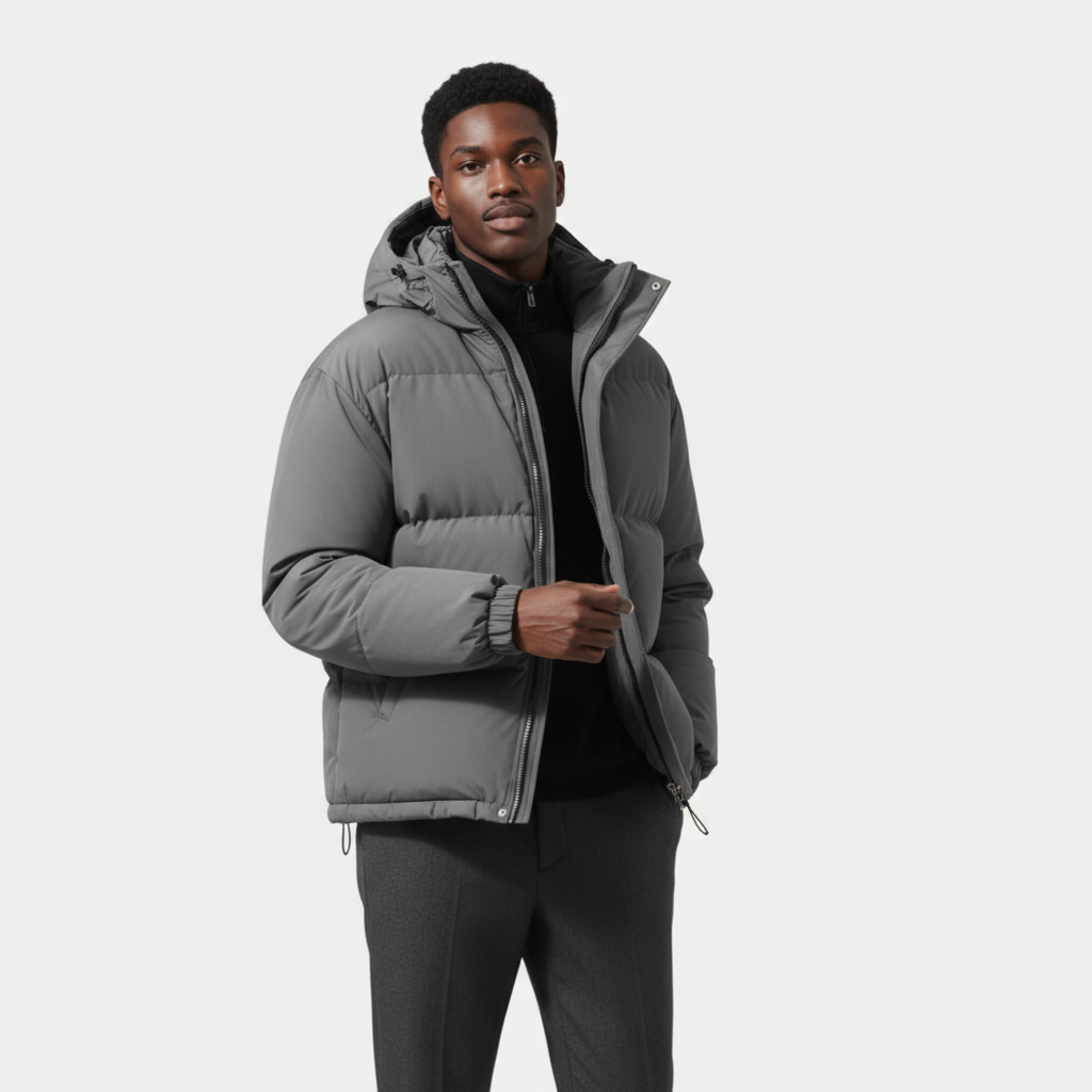 Men's Waterproof Windproof Down Puffer Jacket - Insulated Winter Coat for Outdoor Activities