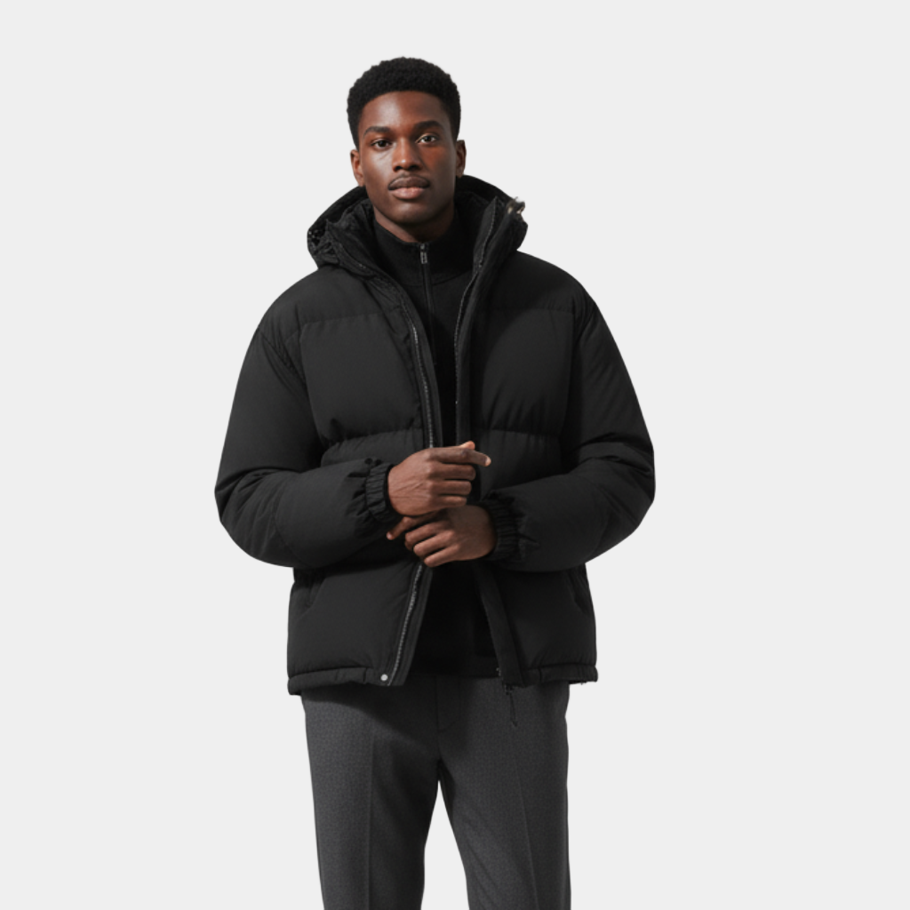 Men's Waterproof Windproof Down Puffer Jacket - Insulated Winter Coat for Outdoor Activities