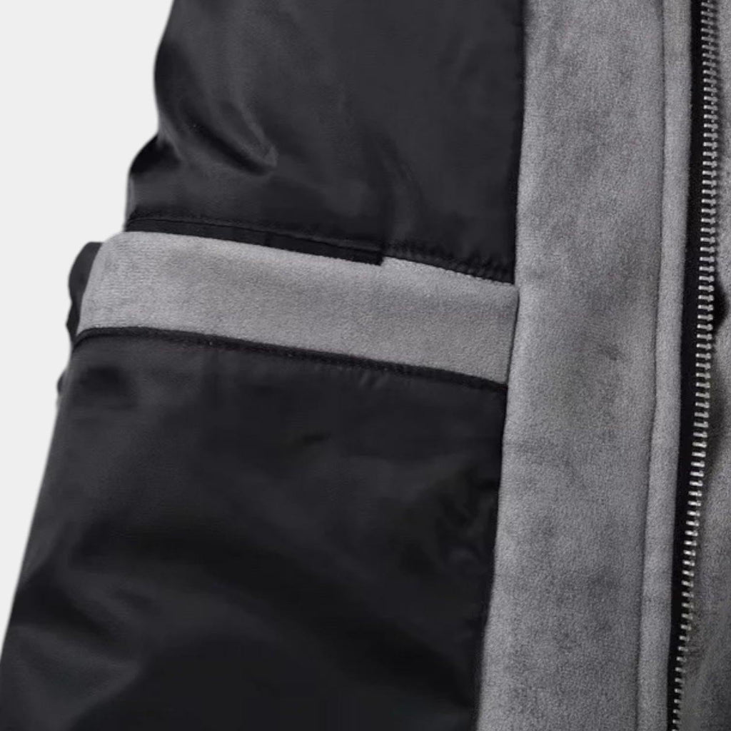 Men's Faux Suede Zip Jacket - Casual Overshirt for Everyday Layering and Versatile Style