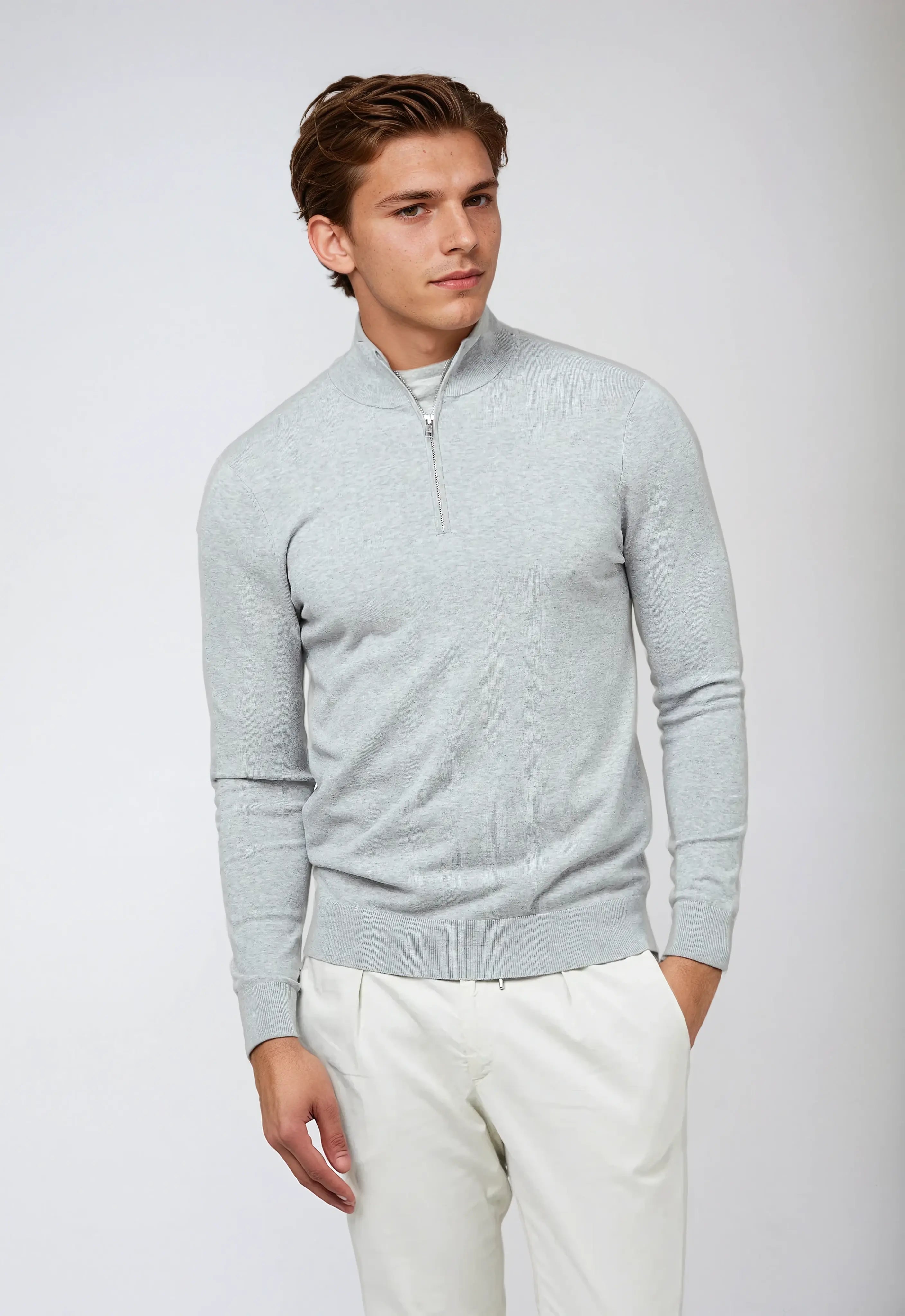 Men's Half Zip Sweatshirt | Comfortable Cotton Blend | Classic Casual Style | Everyday Wear for Men