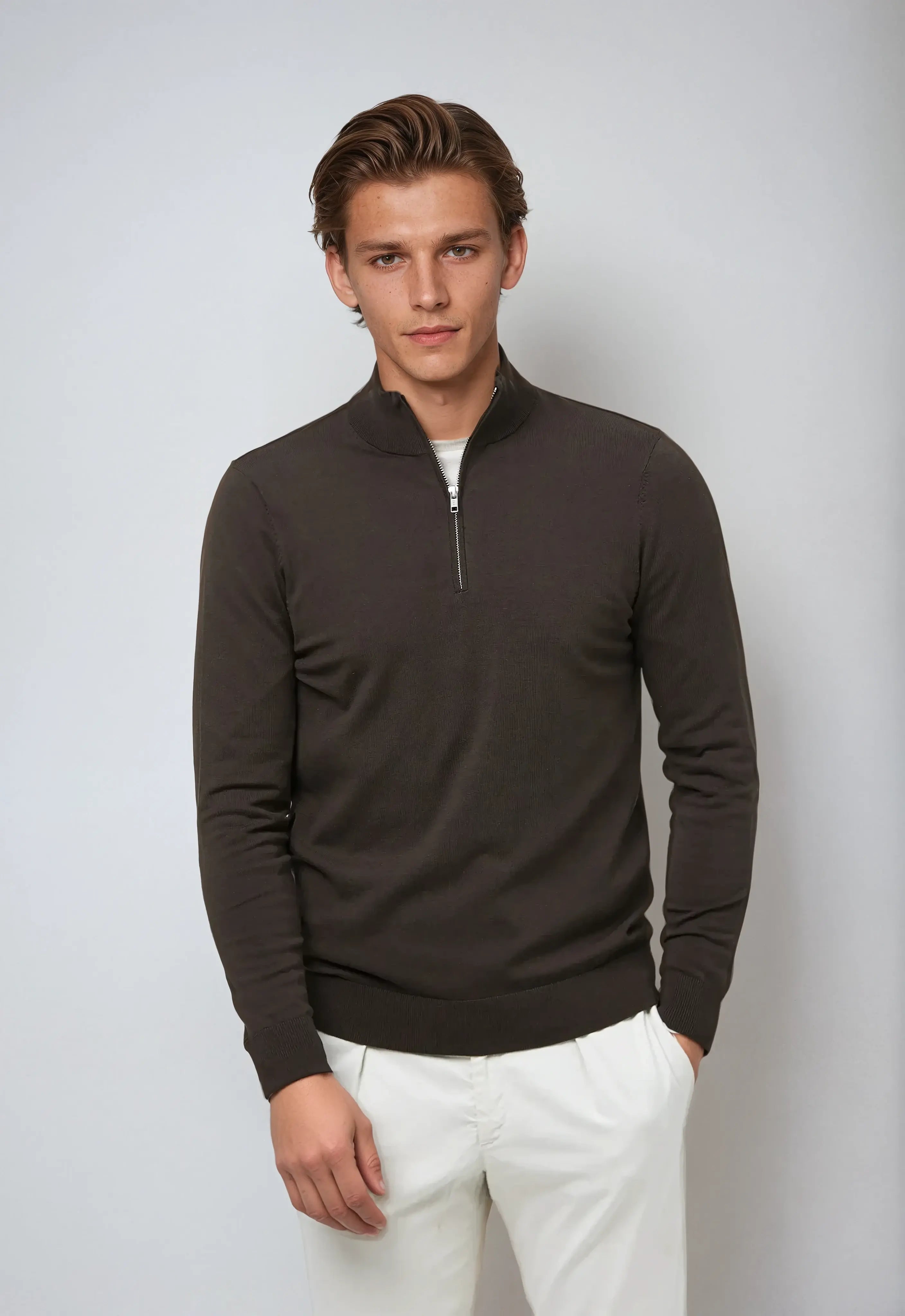 Men's Half Zip Sweatshirt | Comfortable Cotton Blend | Classic Casual Style | Everyday Wear for Men