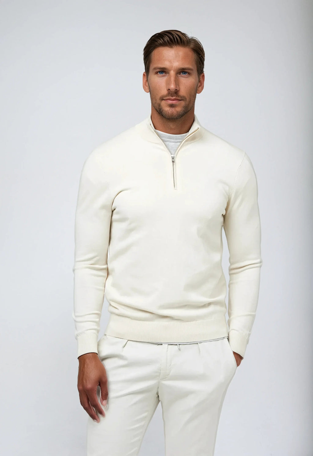 Men's Half Zip Sweatshirt | Comfortable Cotton Blend | Classic Casual Style | Everyday Wear for Men