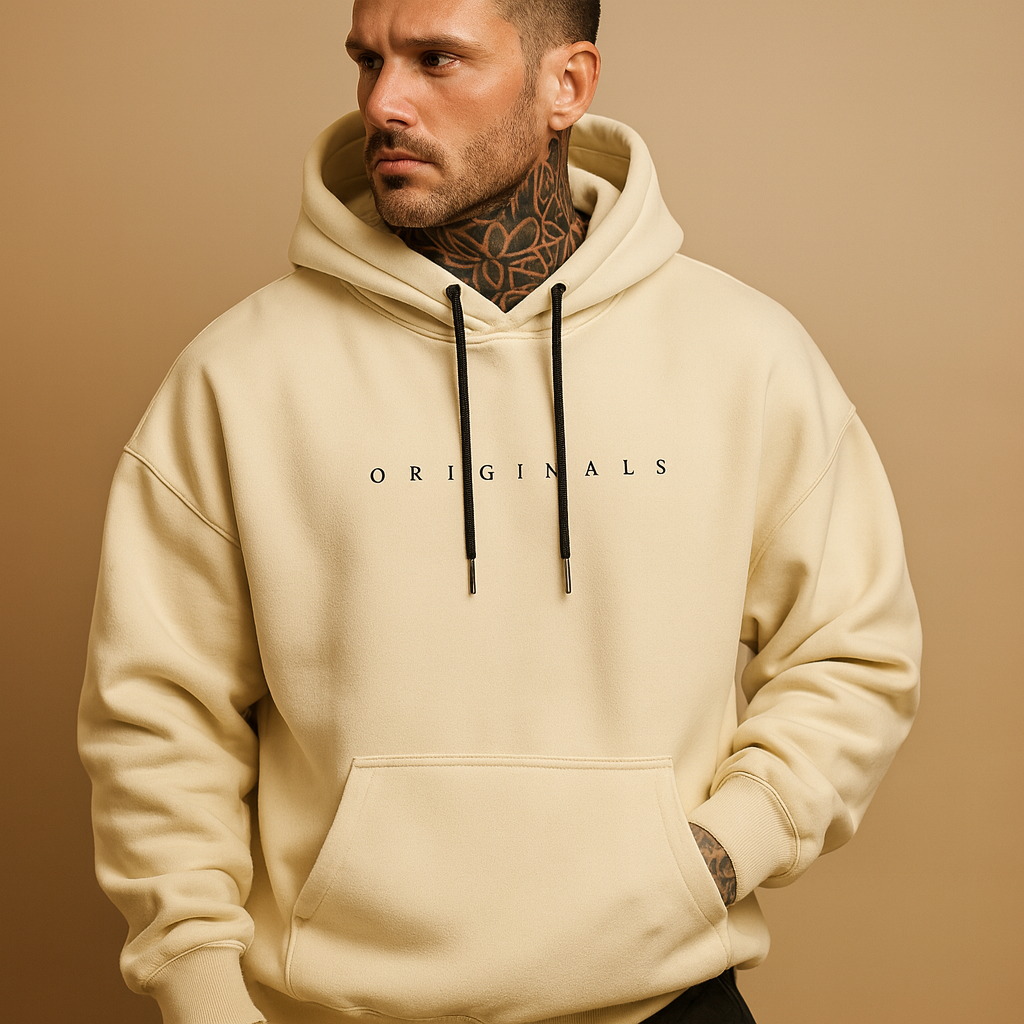 Men's Hooded Sweatshirt - Soft Cotton Blend - Modern Fit - Casual Wear for Comfort and Style