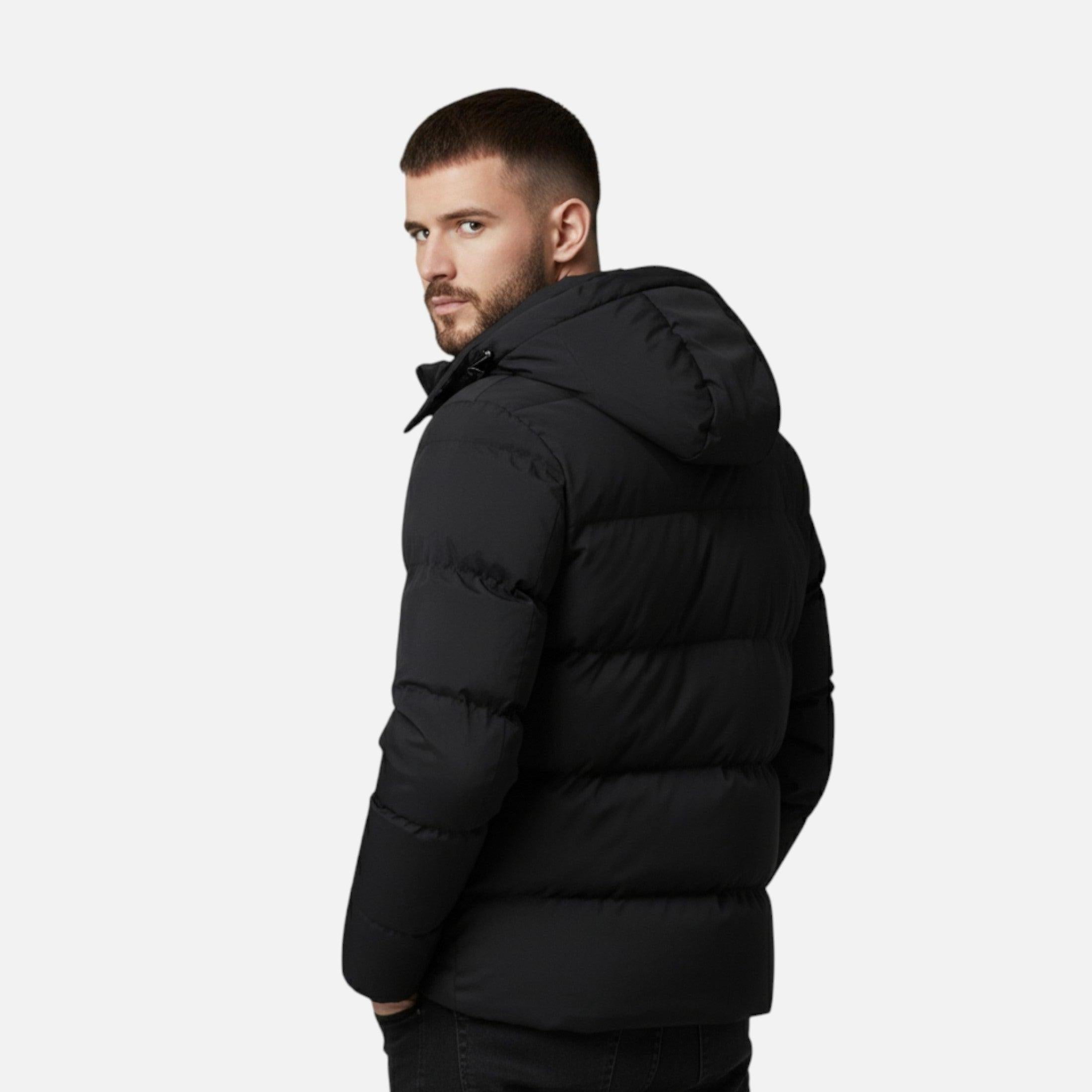 Men's Insulated Hooded Puffer Jacket - Warm Winter Outerwear for Cold Weather Adventures