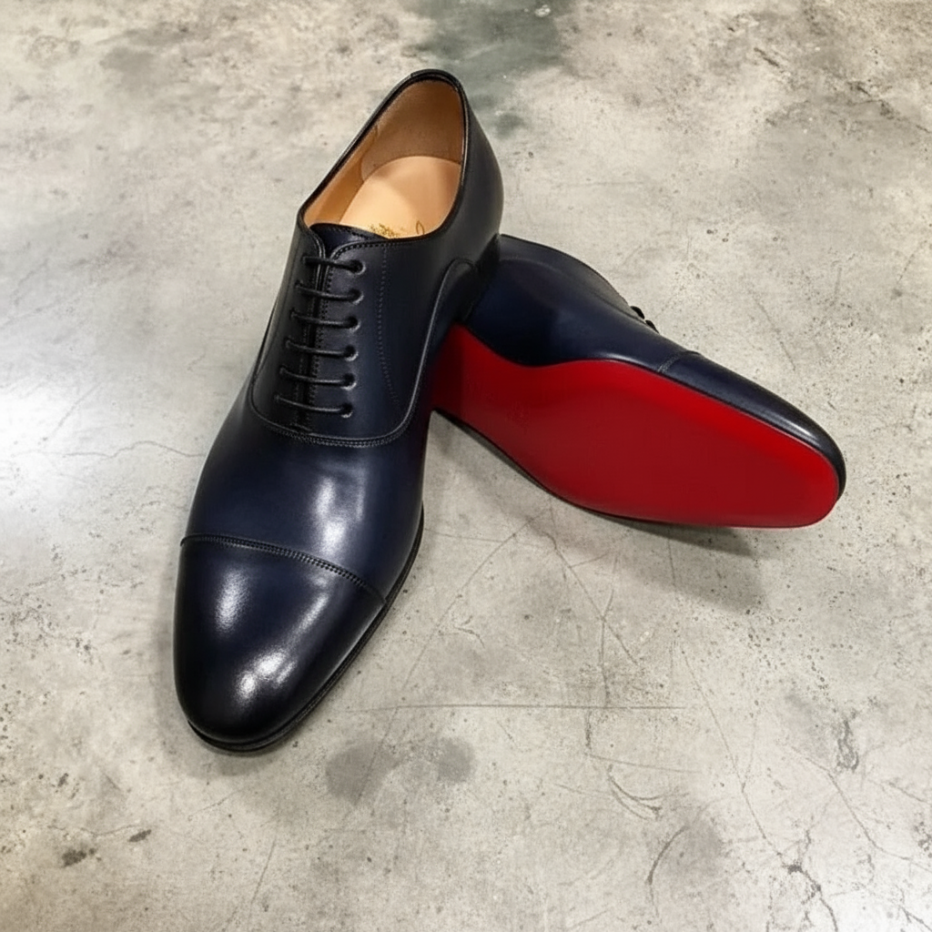 Men's Italian Leather Oxford Shoes - Classic Dress Footwear for Formal Occasions
