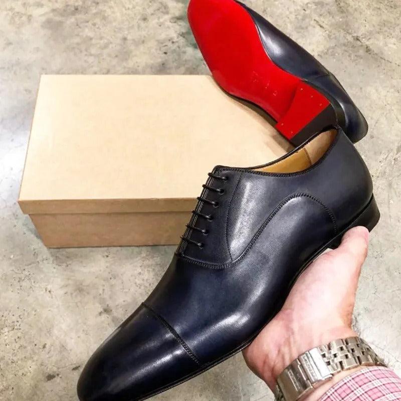 Men's Italian Leather Oxford Shoes - Classic Dress Footwear for Formal Occasions