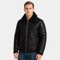 Men's Genuine Leather Aviator Jacket - Classic Design for Casual Wear and Outdoor Activities