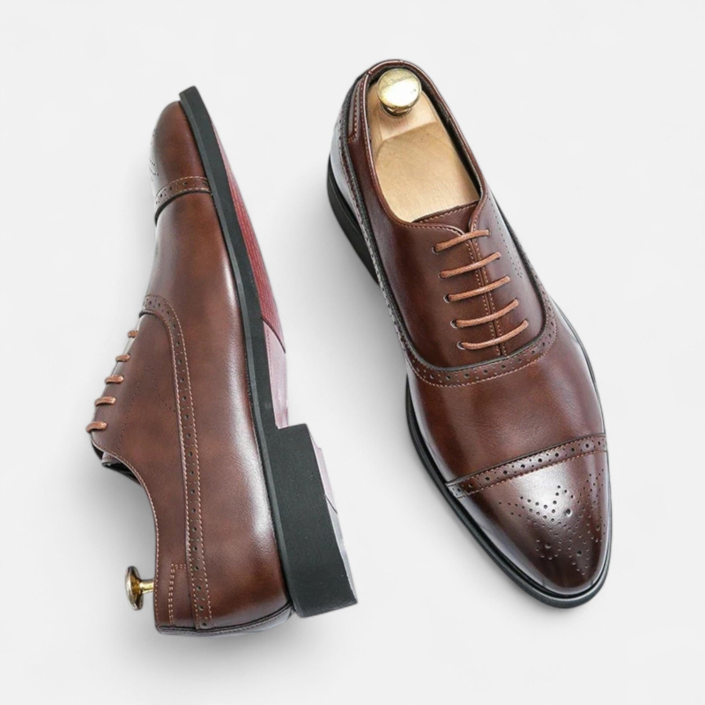 Men's Leather Carved Dress Shoes | Classic Formal Footwear for Weddings, Business, and Special Events
